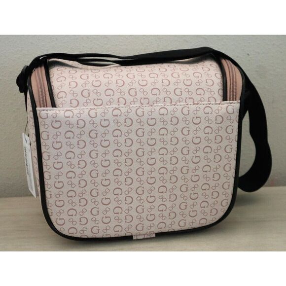 Guess V7200069 Light Rose Allover Logo Print Junction Travel Insulated Lunch Bag - Picture 2 of 10